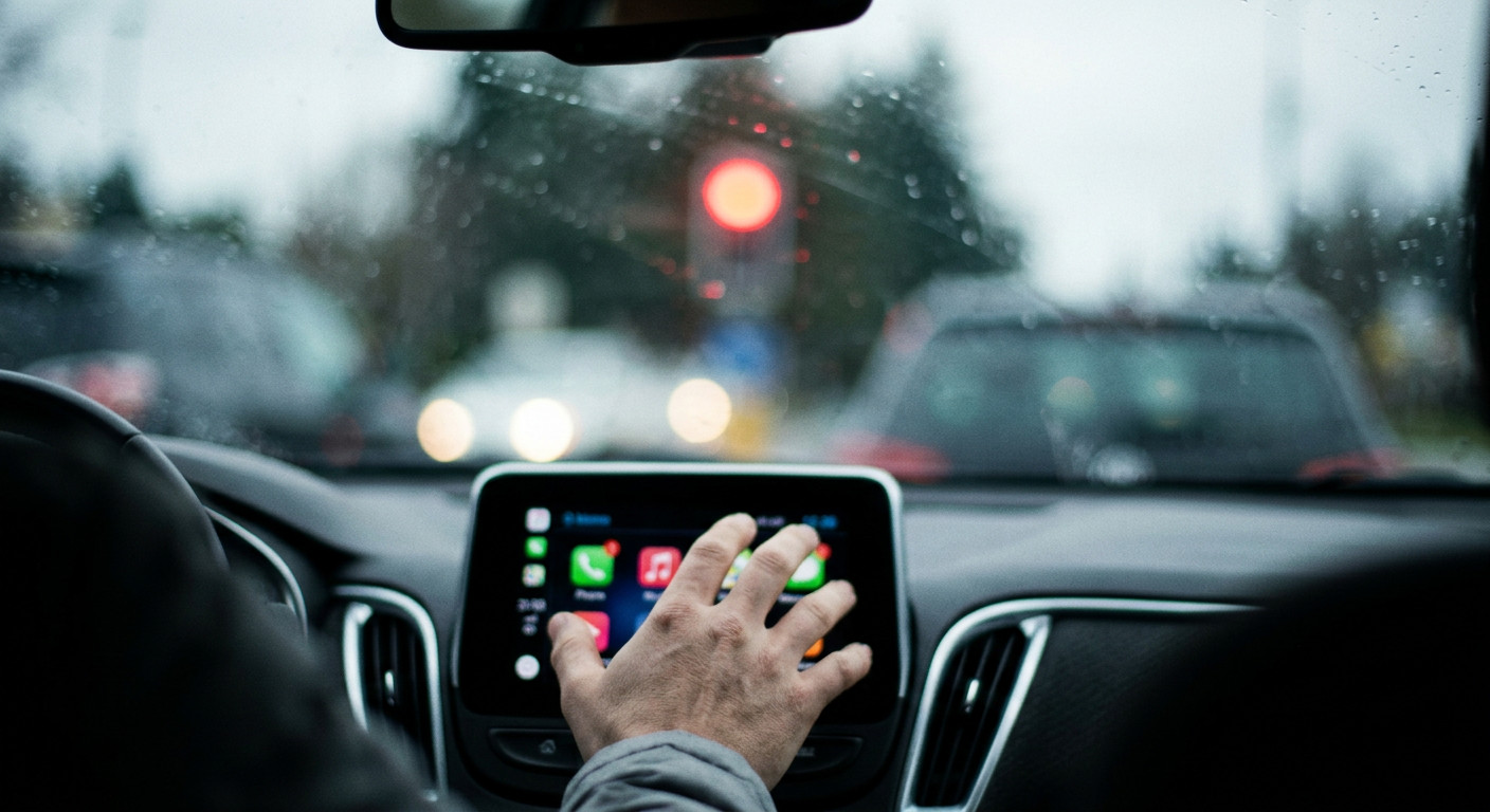 Ablenkung am Steuer: Wann es teuer wird – und was für Touchscreens gilt