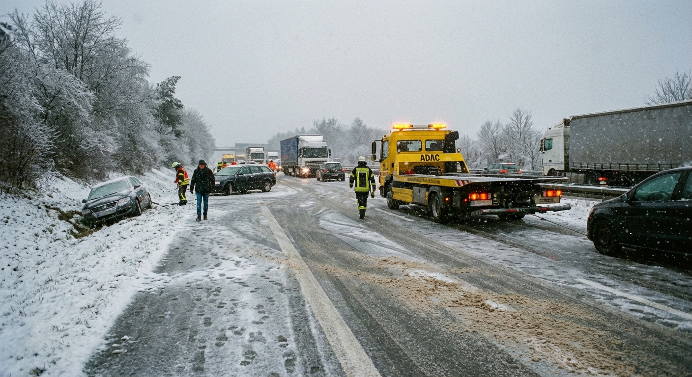 Glättegefahr auf Deutschlands Straßen dauert an – ADAC warnt vor gefrierendem Regen