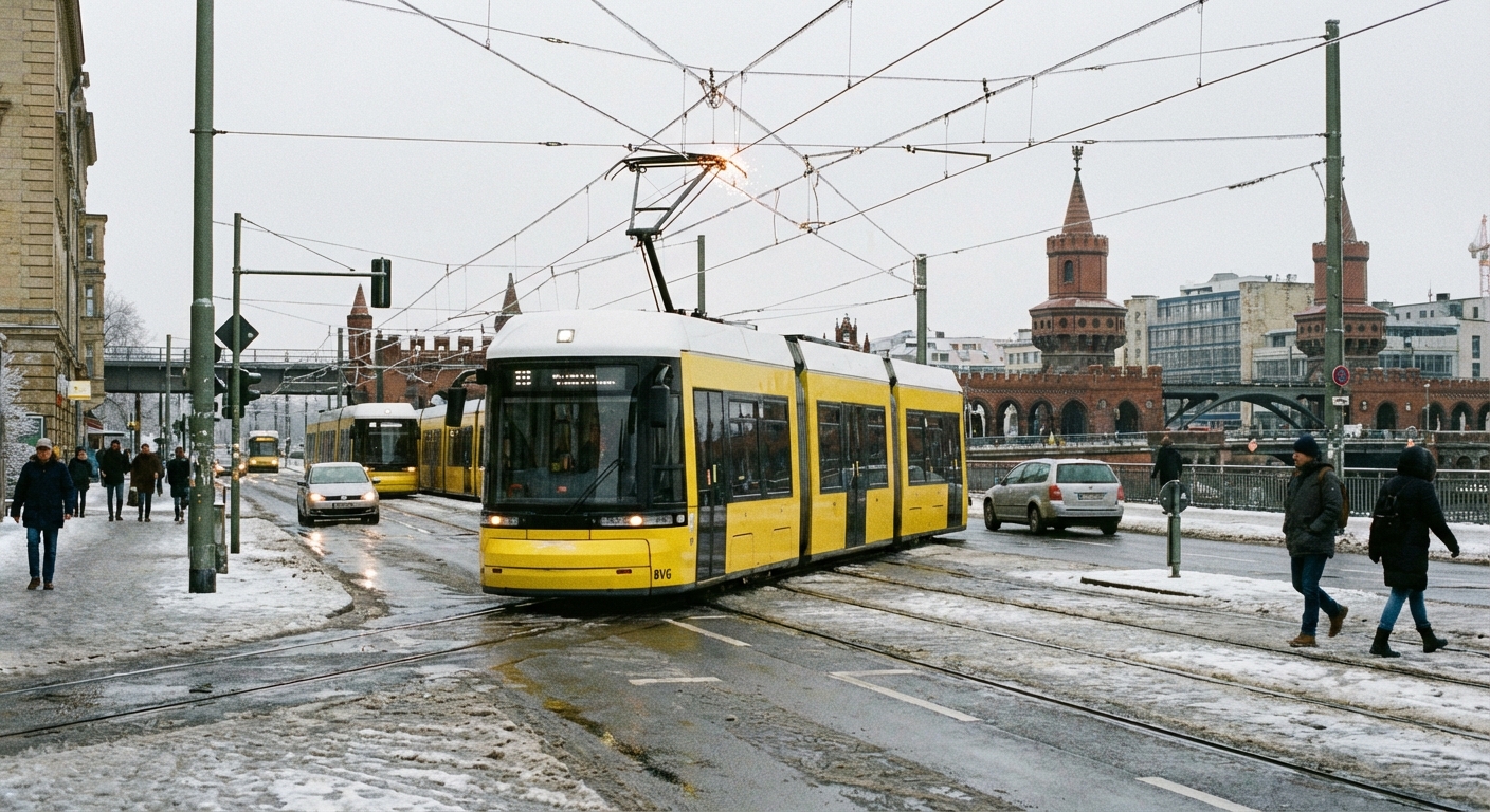 Berliner Tram-Verkehr normalisiert sich nach Eisregen – Glättegefahr am Morgen