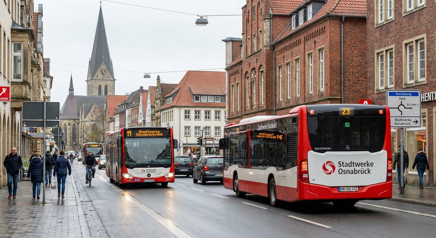 Live-Verkehr Osnabrück: Busse in der Stadt fahren nach Plan