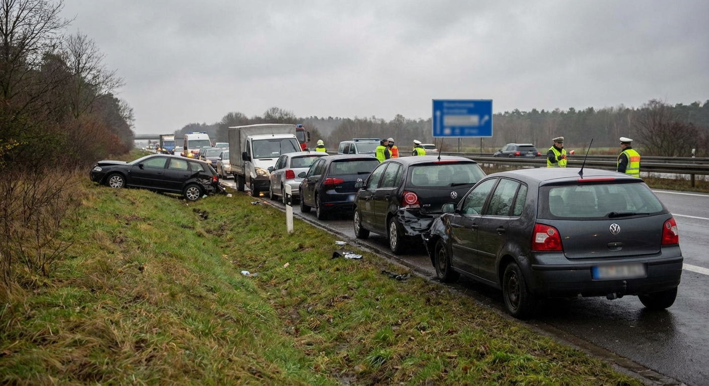 Nächtliche Havarien in Brandenburg: 18 Unfälle, überwiegend Blechschäden