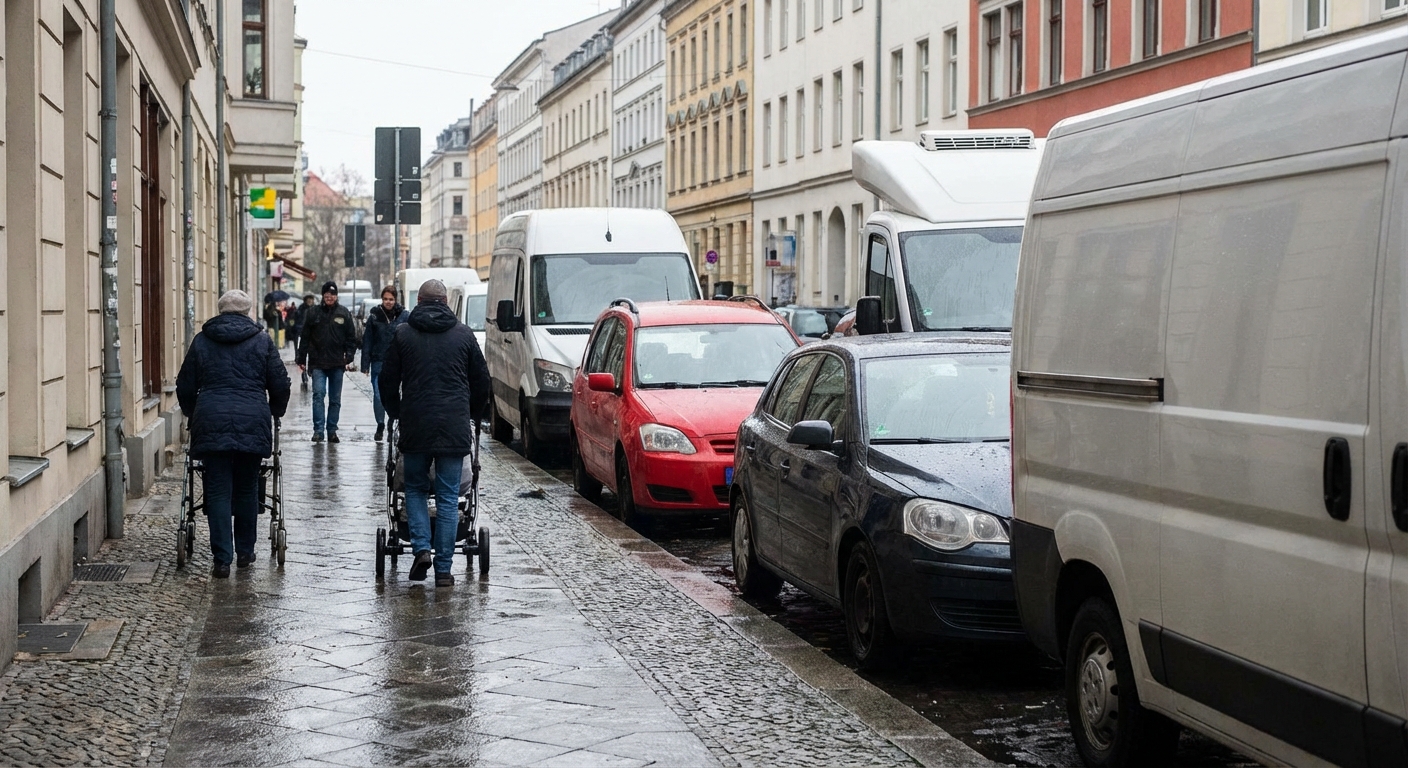Verkehr in der Stadt Zugeparkte Gehwege sorgen für große Behinderungen in Hessen