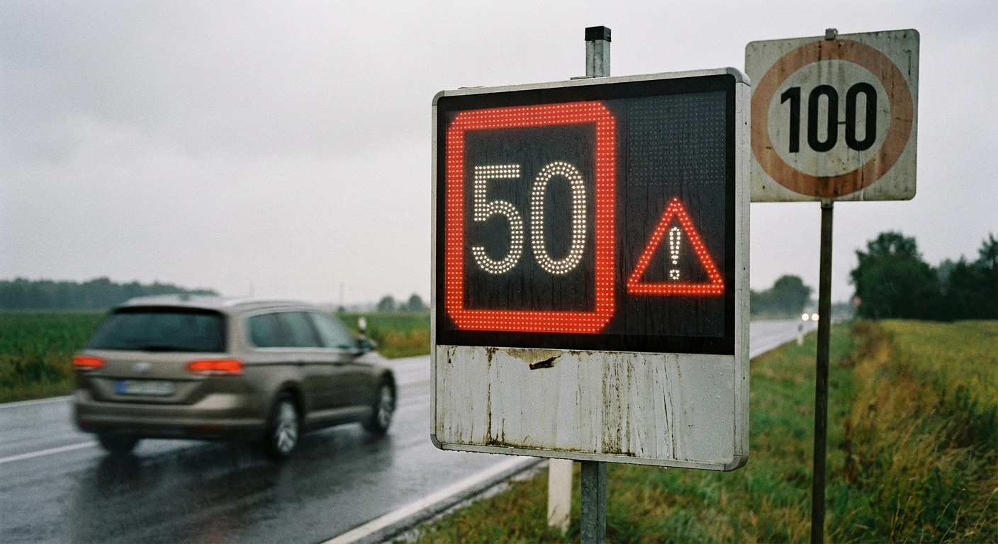 50 km/h zu schnell außerorts: Strafen, Punkte und Fahrverbot im Jahr 2026