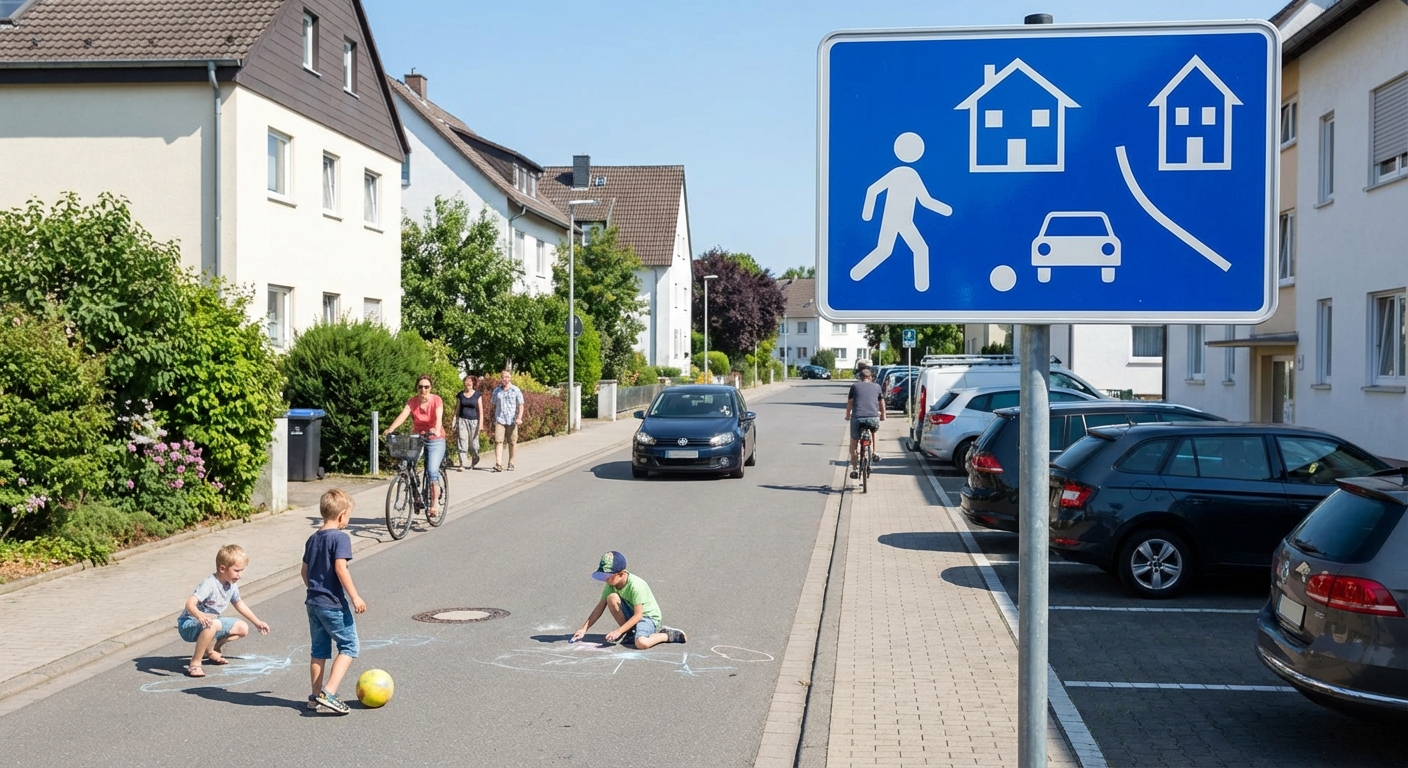 Spielstraße und Verkehrsberuhigter Bereich: Der ultimative Rechts-Leitfaden 2025
