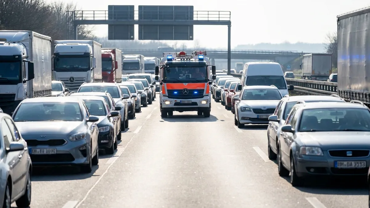 Rettungsgasse richtig bilden: Regeln, Bußgelder & Verhalten im Stau